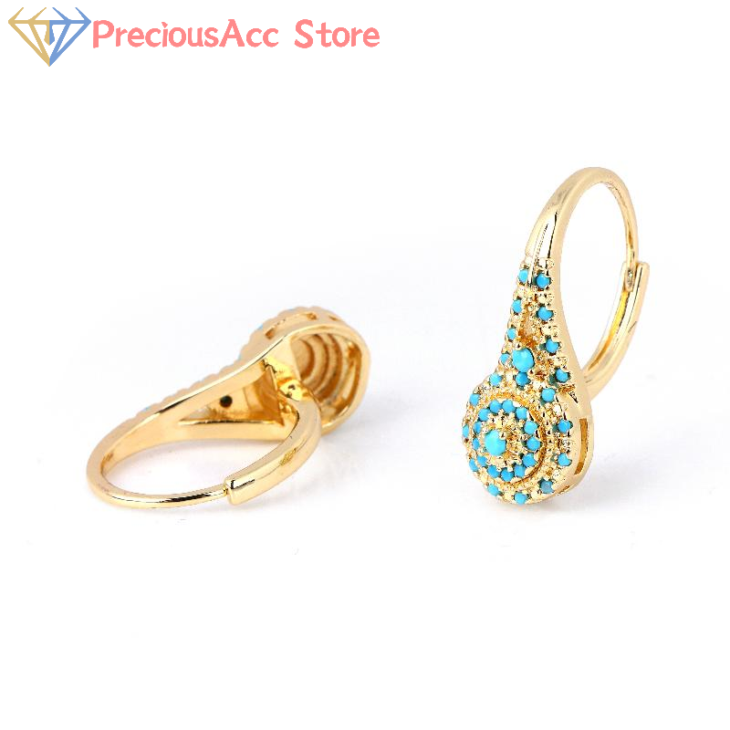 Women Formal Wear Ethnic - Brincos turquesa estilo étnico, joias para