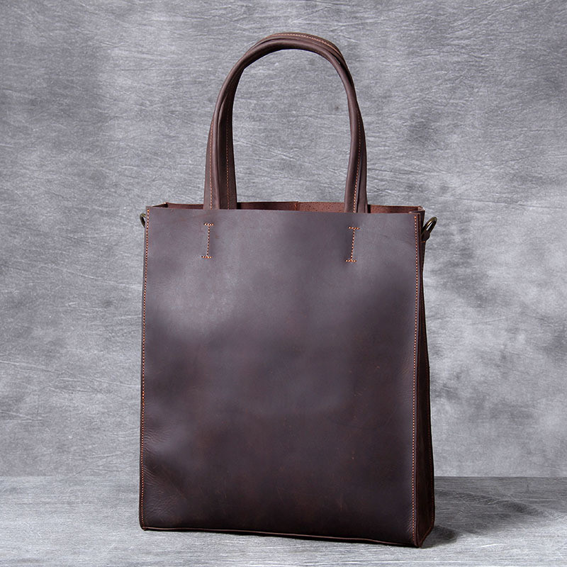 Structured Handbag Work - Vintage couro genuíno dos homens mão