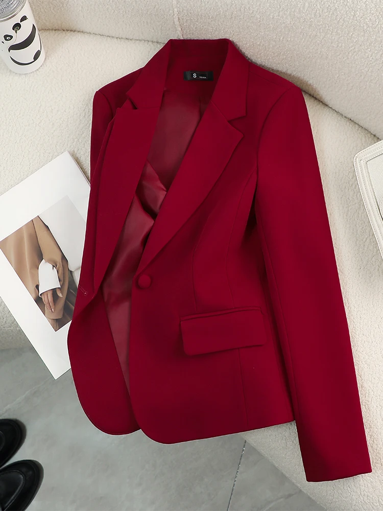 Women Formal Wear With Black Blazer - Mulheres blazer senhoras vermelho verde bege