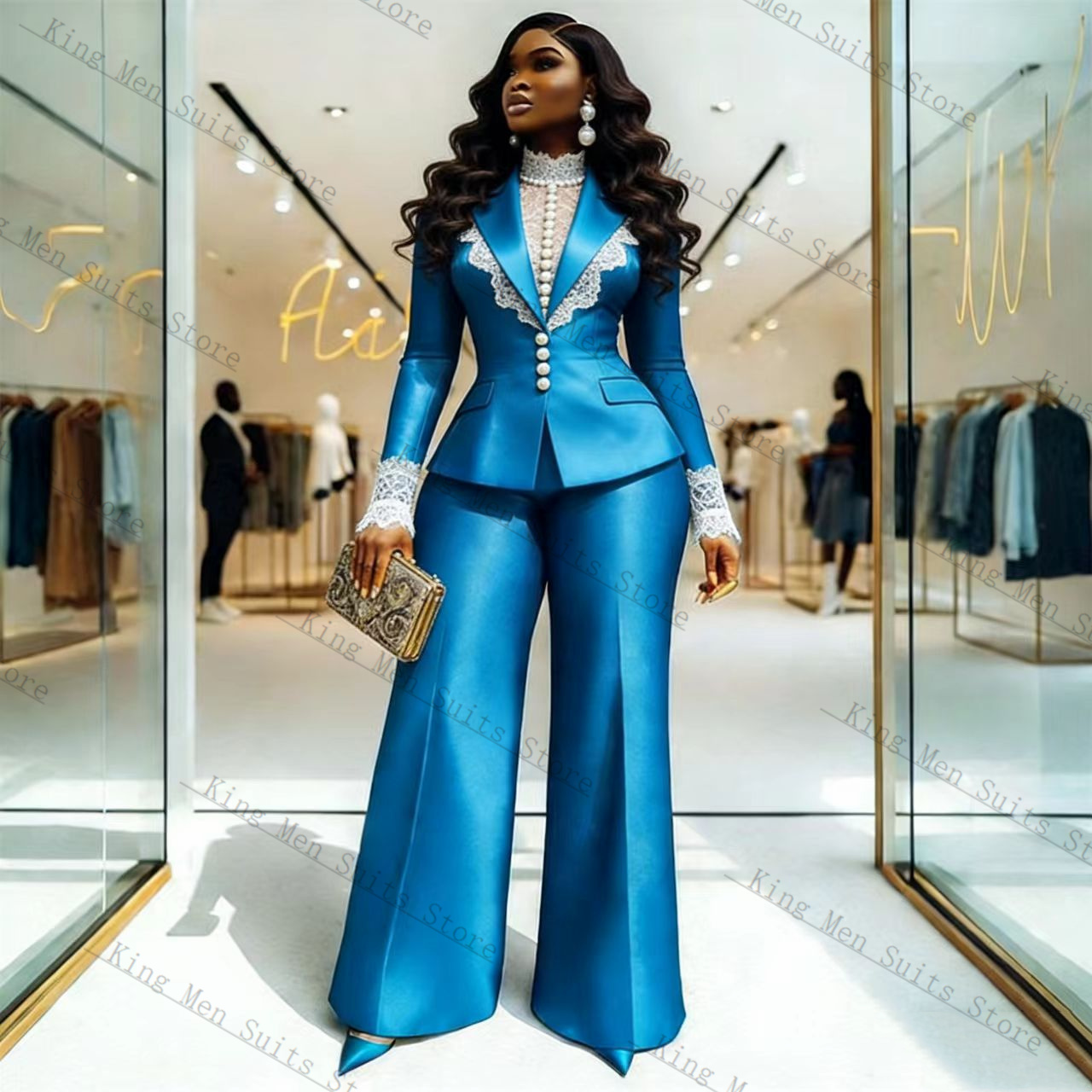 Women'S Formal Wear Jackets - Conjunto de Terno Feminino em Cetim