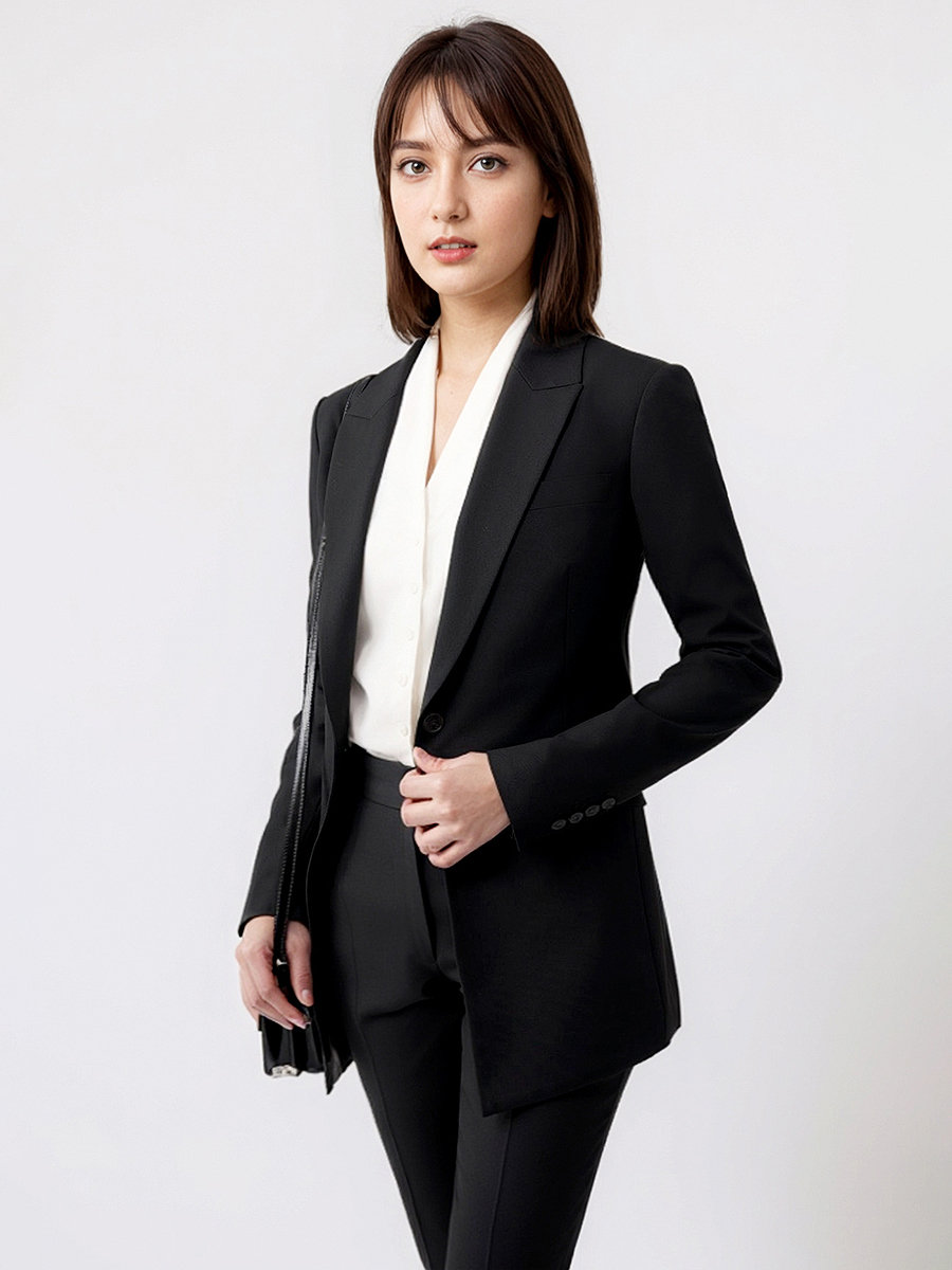 Women Formal Wear With Black Blazer - Conjunto de ternos femininos blazer calça