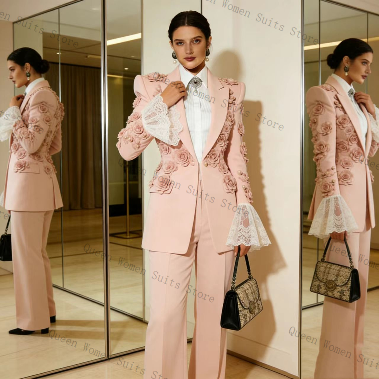 Women Formal Wear Outfits - Conjunto de Terno Feminino Rosa 2