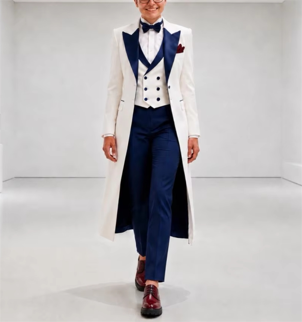Women'S Formal Wear Jackets - Jaqueta Feminina Azul Marinho e Branca,