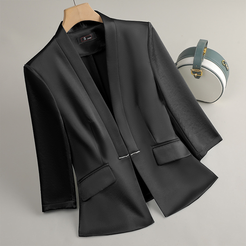 Women Formal Wear With Black Blazer - Mulheres profissionais preto branco azul blazer