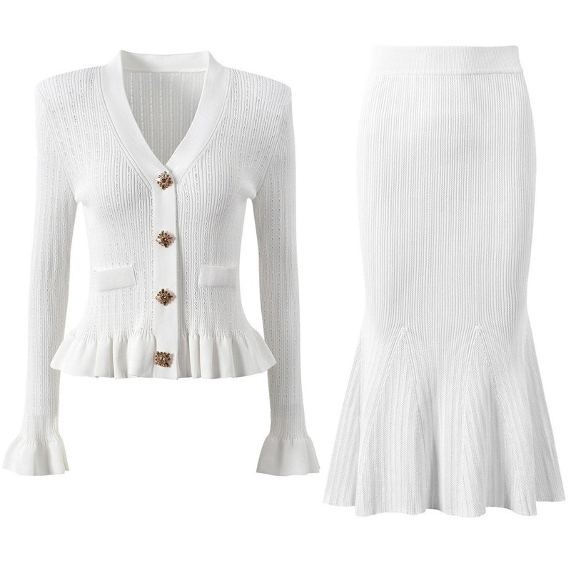 Women'S Formal Wear Cardigan - Conjunto Feminino Elegante de Duas Peças