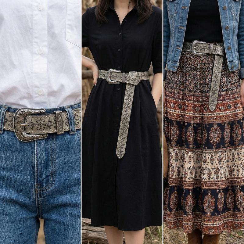 Cinto retrô clássico 31bf, des - Women Formal Wear Western avaliação e preço
