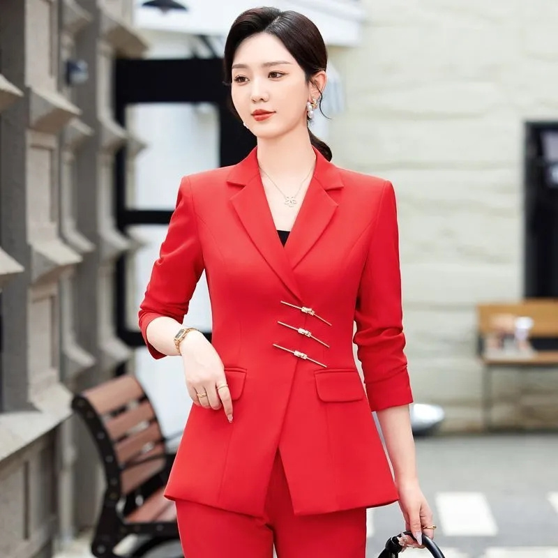 2025 moda branco vermelho pret - Women Formal Wear With Black Blazer avaliação e preço