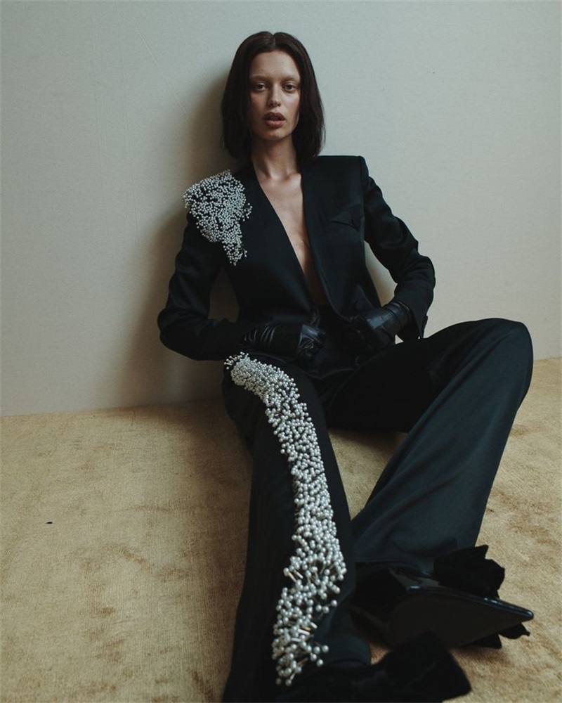 Preto feminino ternos de escri - Women Formal Wear With Black Blazer avaliação e preço