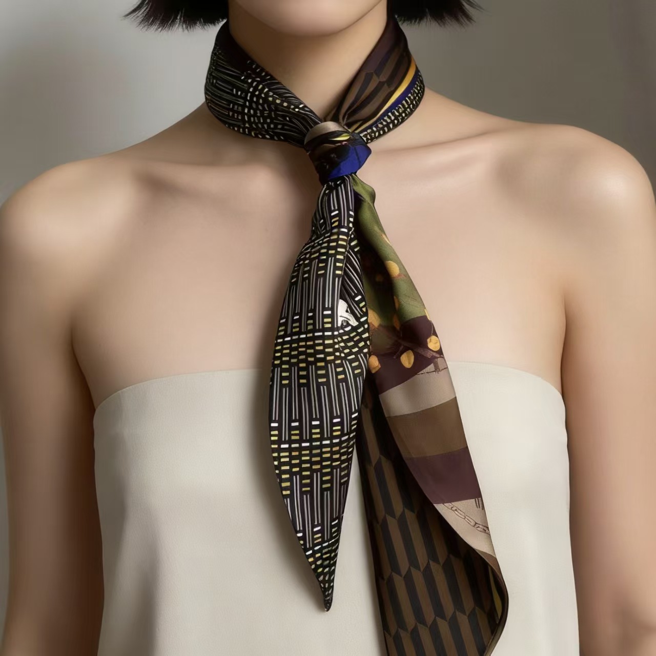 Lenço de Seda Luxuoso Estampad - Scarf Silk Neck avaliação e preço
