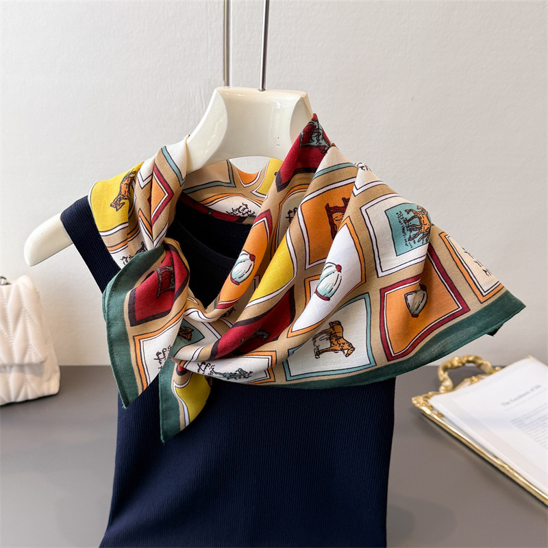 Lenço quadrado premium de seda - Scarf Silk Neck avaliação e preço