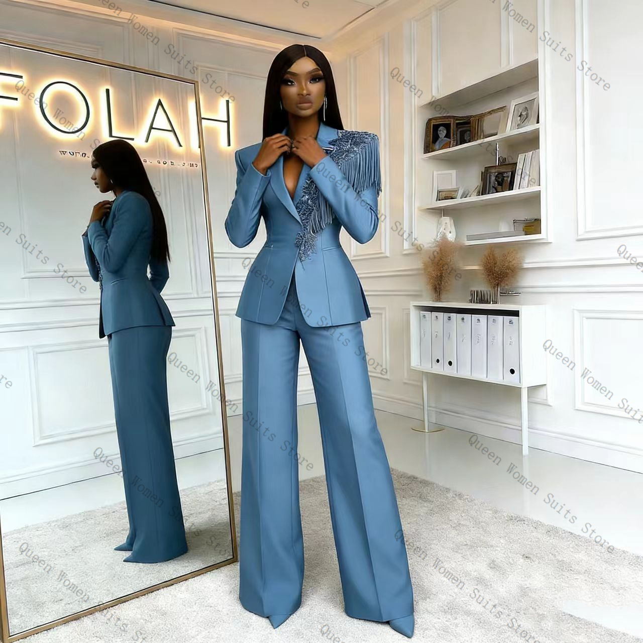 Conjunto de Calças Femininas A - Women'S Formal Wear Jackets avaliação e preço