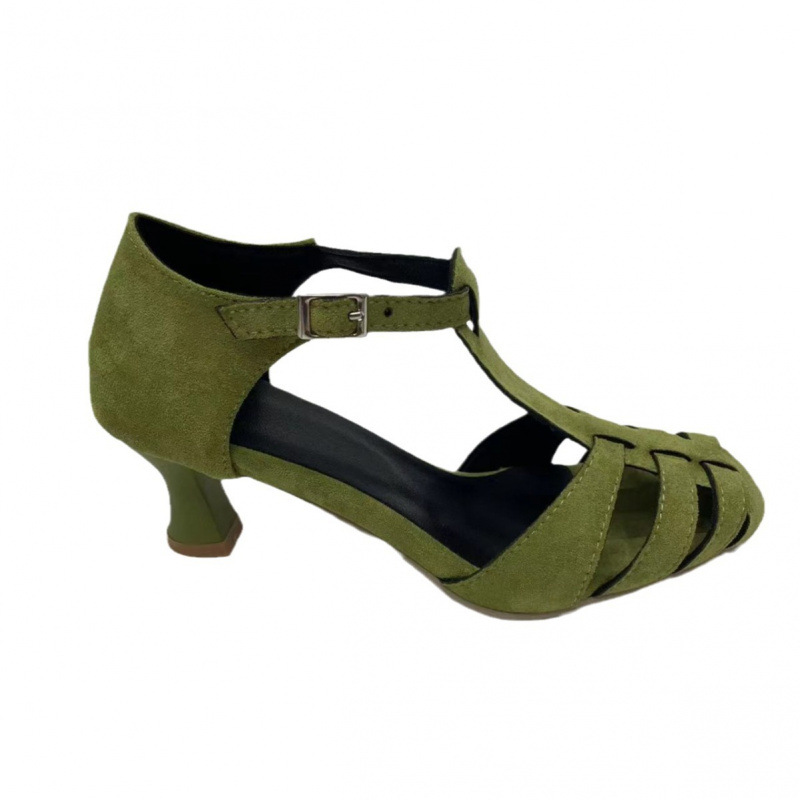 Sandálias Femininas Verdes de  - Kitten Heel Women avaliação e preço