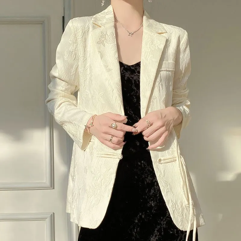 Blazer Feminino Branco Texturi - Women'S Formal Wear Jackets avaliação e preço