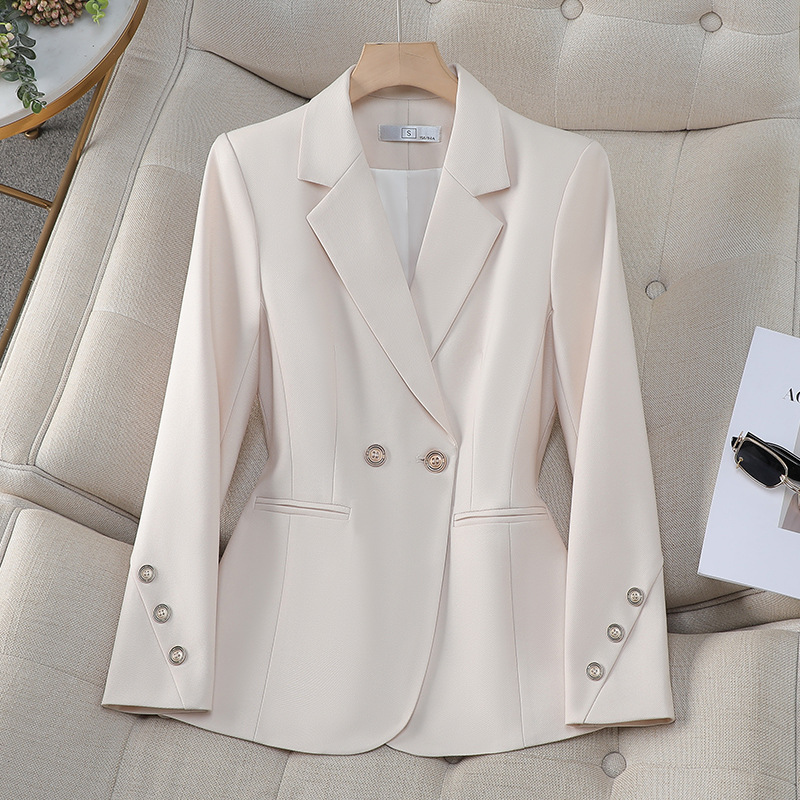 Blazer feminino de cor sólida  - Women Formal Wear With Black Blazer avaliação e preço