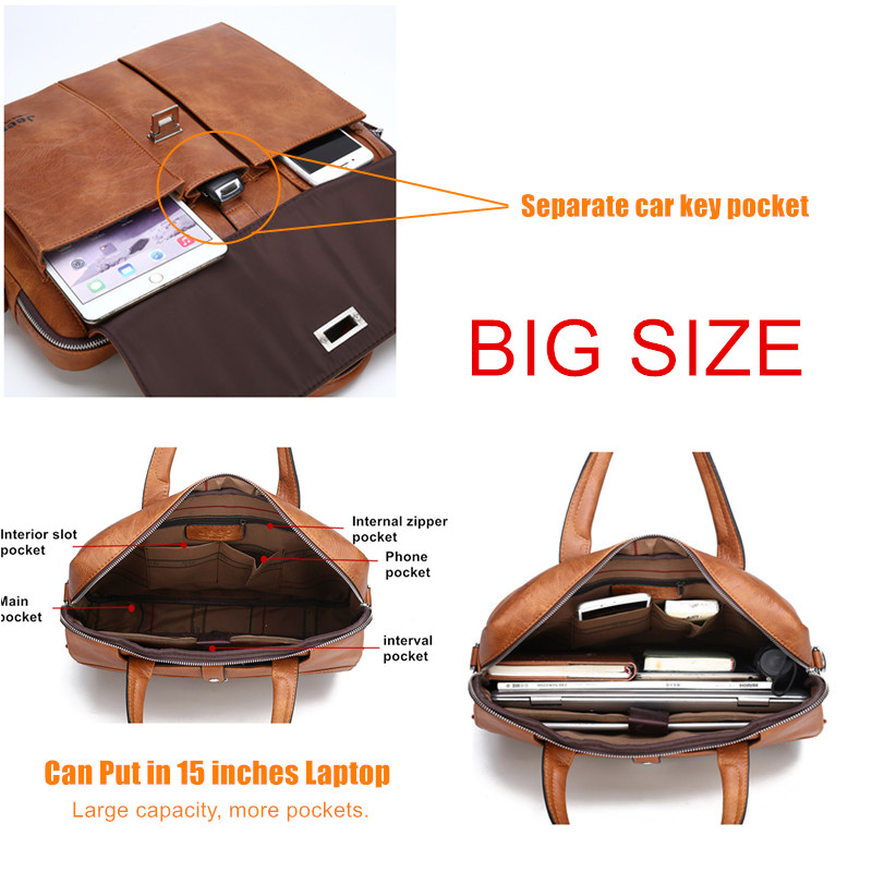 Bolsa de Couro Masculina Jeep  - Structured Handbag Work avaliação e preço
