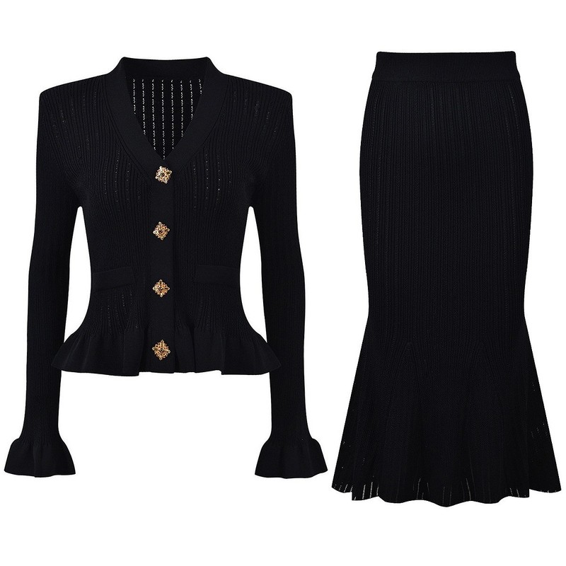 Conjunto Feminino Elegante de  - Women'S Formal Wear Cardigan avaliação e preço
